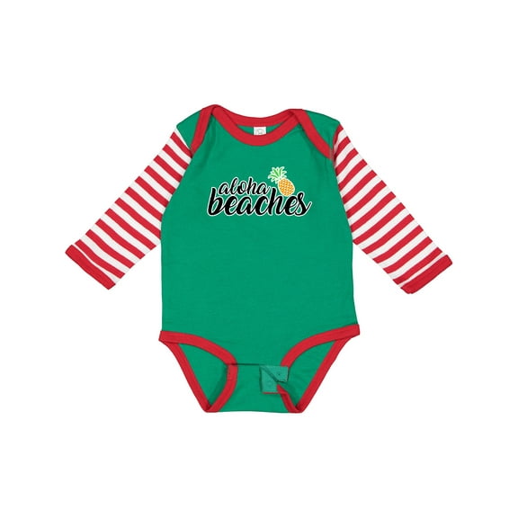 Inktastic Hawaiian Pineapple Aloha Beaches Boys or Girls Long Sleeve Baby Bodysuit
