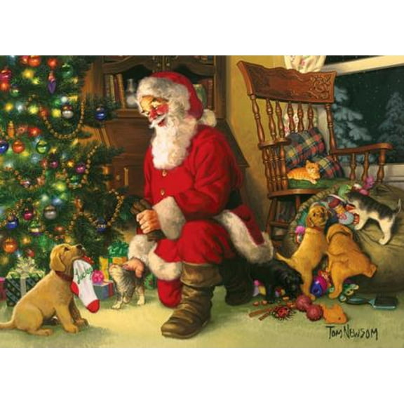 Cobble Hill (54611) Santa's Lucky Stocking by Tom Newsom 350 Piece Jigsaw Puzzle