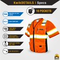 thumbnail image 5 of KwikSafety (Charlotte, NC) EXECUTIVE Safety Vest (10 Pockets) Class 3 ANSI OSHA High Visibility Reflective Heavy Duty Mesh Zipper HiVis Construction Work Site HiViz Men Women | Orange 2X-Large, 5 of 6
