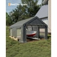 thumbnail image 4 of M optimized 13x25 Ft Carport with 10 Sandbags, Car Port with PE Tarp, 2 Roll-Up Doors, and 4 Windows, for Full-Size Pickups, Bass Boats, Tractors, and SUVs, 4 of 9