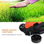Costway 12 Amp 14-Inch Electric Push Lawn Corded Mower With Grass Bag Red