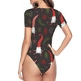 thumbnail image 3 of Uemuo Cute Christmas Gnomes Pattern Women's One Piece Short Sleeve Swimsuit Rash Guard Surfing Modest Quick-drying Swimsuit Beach Essentials-Medium, 3 of 9