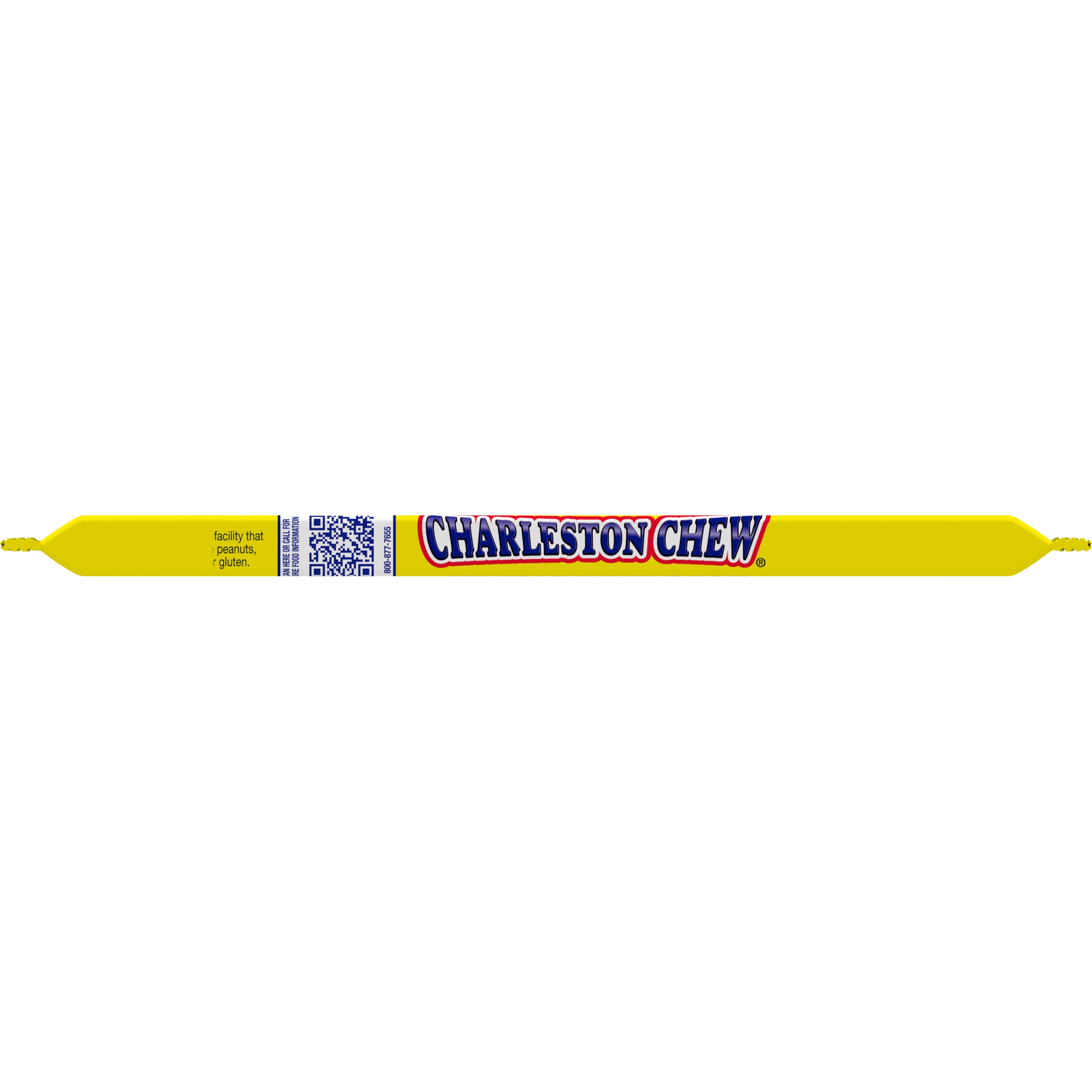 Charleston Chew Vanilla 1.87 oz Bar. Peanut Free and Gluten Free. Contains Milk, Soy and Egg.