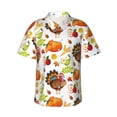 thumbnail image 2 of Goofa Thanksgiving Turkey Hawaiian Shirt for Men, Unisex Summer Beach Casual Short Sleeve Button Down Shirts,Aloha Tropical Floral print shirt-Large, 2 of 9