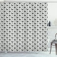 thumbnail image 1 of Ambesonne Moon Shower Curtain, Flying Swallows Stars, 69"Wx75"L, Black White, 1 of 3