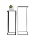 thumbnail image 3 of 2pcs Black Metal Planter on Stand Tall Set Of 2 Plant Pots Home Store Decor Gift, 3 of 24