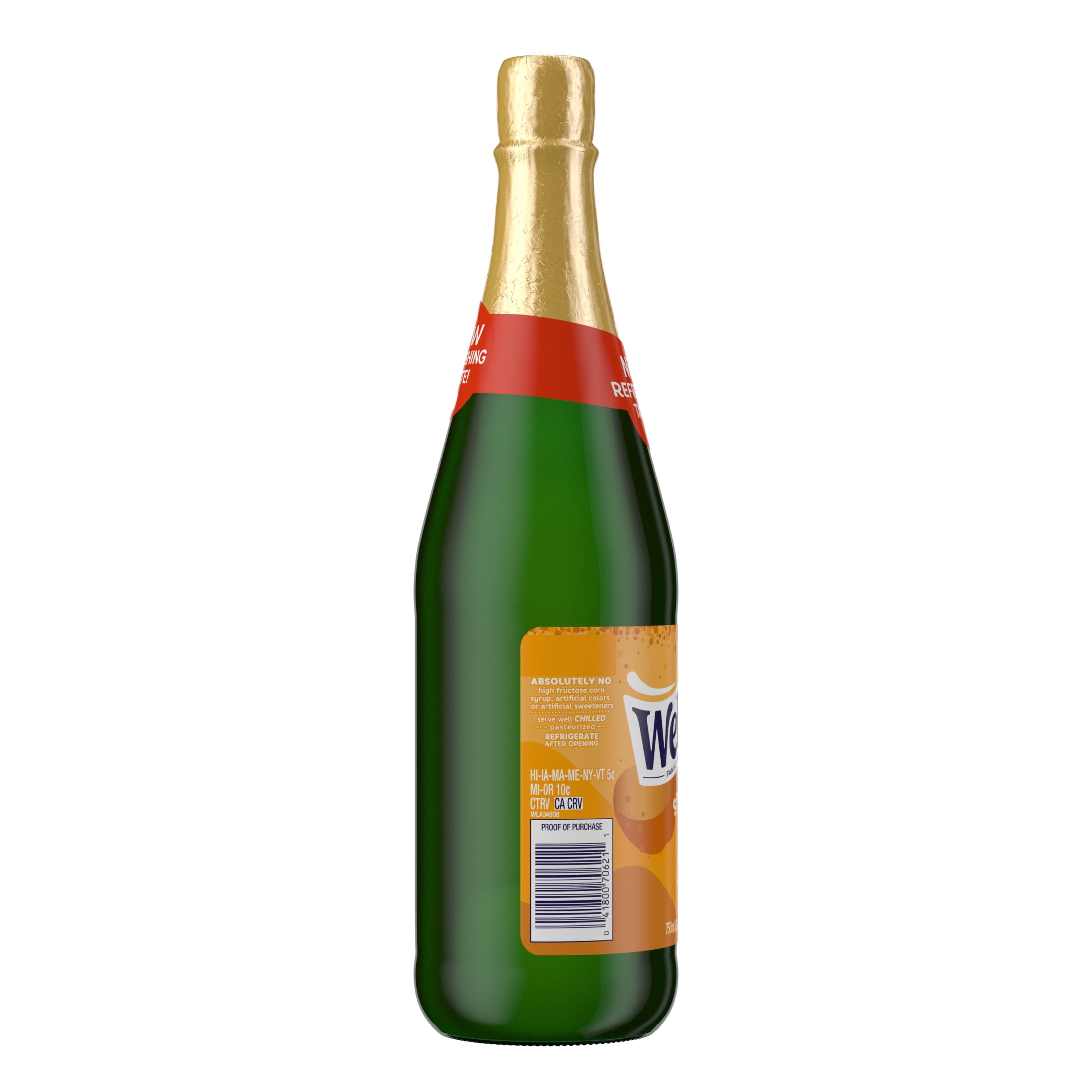 Welch's Non-Alcoholic Sparkling Juice Cocktail, Crisp Apple, 25.4 fl oz Bottle
