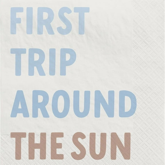 First Trip Around The Sun 16 Pack Of 2 Ply Napkins For Baby’s First Birthday
