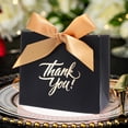 thumbnail image 1 of 50 piezas cajas de recuerdo para bodas, bolsas de regalo con lazo de cinta dorada para boda, despedida de soltera, cumpleaños (negro), 1 of 4