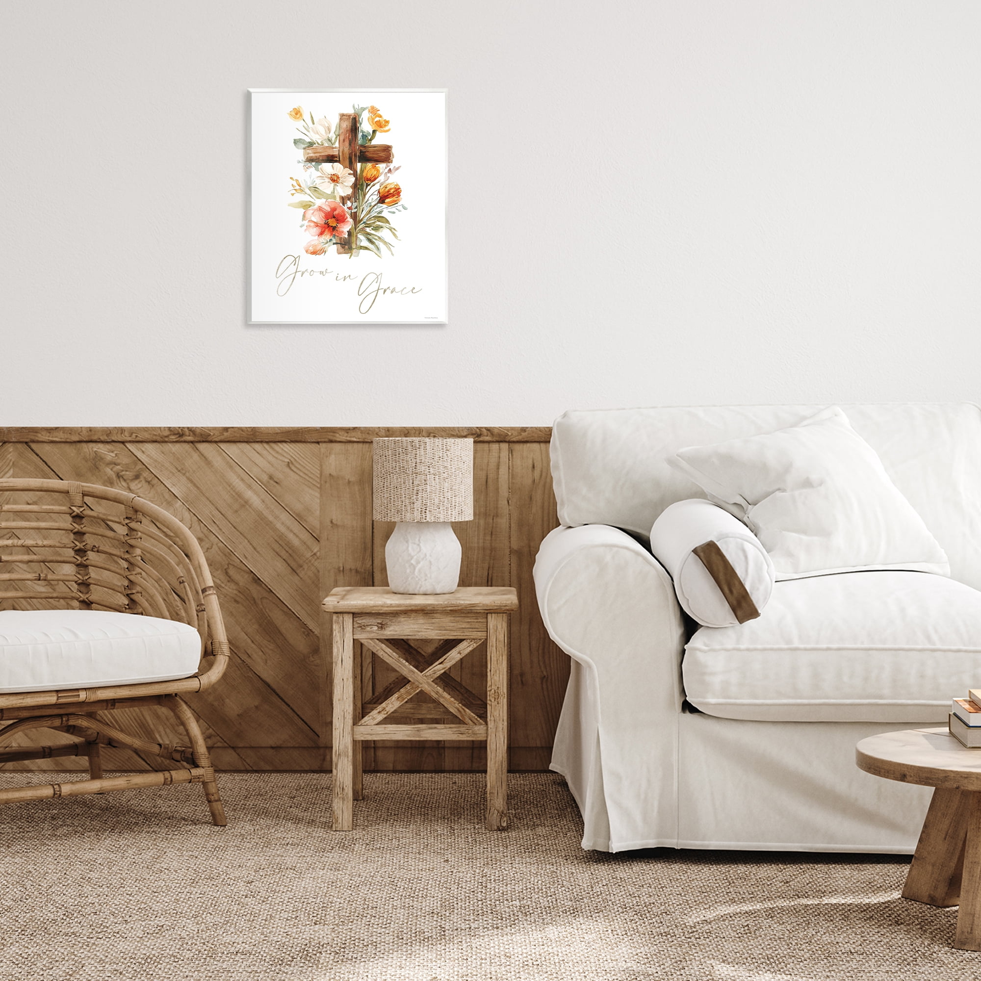 Stupell Industries Grow In Grace Cross Wall Plaque Art, design by Svetlana Aleynikova
