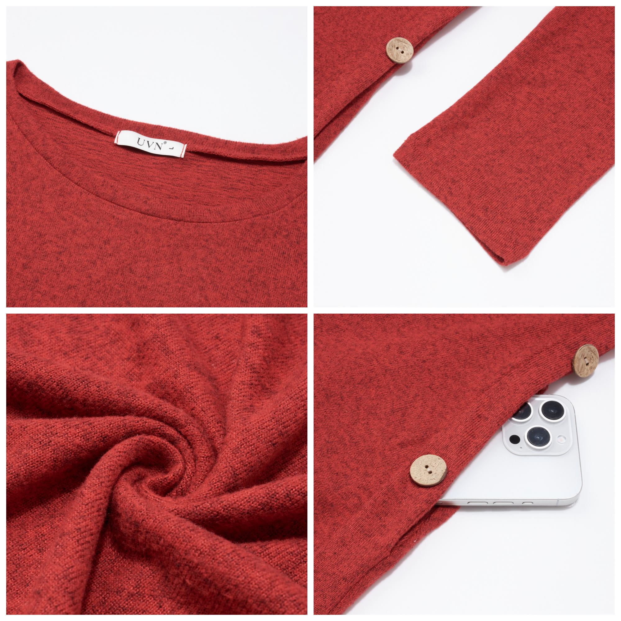 Fall Dresses for Women Long Sleeve Casual Winter Dress with Pockets Buttons Side Tunic Dress