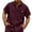 Wine, variant on ZCFZJW Men's Button Down Waffle Knit Shirts Lightweight Casual Short Sleeve Cotton Textured Shirt Summer Beach Vacation Tees Tops with Pocket Wine L
