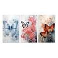 thumbnail image 2 of Designart "Blue Butterfly Wings I" Animals Wall Art Set Of 3 - Blue Butterfly Canvas Set For Living Room Decor, 2 of 7
