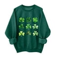 thumbnail image 3 of ClodeEU Womens Plus Size Saint Patrick's Day Shamrock Sweatshirt ,Long Sleeve Crewneck Trendy Pullover Green 06,Womens Plus M, 3 of 3