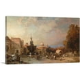 thumbnail image 1 of ARTCANVAS A Market In Naples Canvas Art Print by Franz Richard Unterberger - Size: 26" x 18" (1.50" Deep), 1 of 9