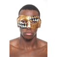 thumbnail image 1 of Kayso PM016BK Black & Gold Venetian Checkered Masquerade Mask, 1 of 1