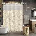 thumbnail image 5 of No Hook Shower Curtains with Snap-in Liner Set, Beige Flowers Waterproof Hotel Style Bathroom Shower Curtain, Spring Floral Farmhouse Retro Art Breathable Mesh Top Window Bath Curtains 48''x72'', 5 of 9