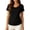 Black, variant on Women's Side Shirring Short Sleeve Shirts Summer Petite Plain Crew Neck Basic T-Shirt Slimming Casual Daily Wear Tops Yellow