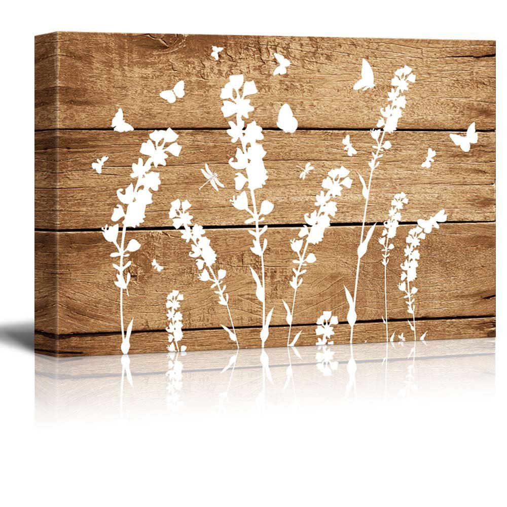 wall26 Canvas Prints Wall Art Artistic Abstract Flower on Vintage
