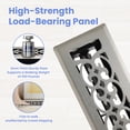 thumbnail image 2 of 2x10 Inches Heavy Duty Walkable Floor Register Easy Adjust Air Supply Lever Floor Vents - Charlotte Design - Vent Cover for Home Floor - Satin Nickel, 2 of 8