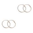 thumbnail image 3 of Pendientes de Oro rosa Qarigey para niña círculo liso regalo para amiga decoración para mujer, 3 of 6