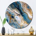 thumbnail image 1 of Designart "Marble Dreams Blue And White Vision" Abstract Oversized Wall Clock, 1 of 6