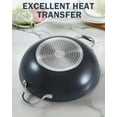 thumbnail image 4 of 12 Inch Hard Anodized Wok Pan, Nonstick Flat Bottom Stir-Fry Pan with Glass Lid, Black Deep Frying Pan for Daily Cooking, 4 of 8