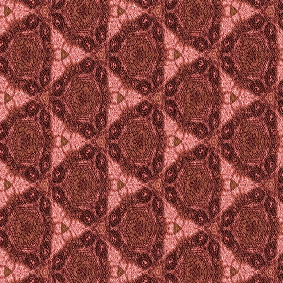 Ahgly Company Indoor Square Patterned Shocking Orange Area Rugs, 4' Square