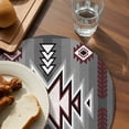 thumbnail image 3 of Red Gray Round 13 Inch Placemats Set of 6, Southwest Retro Ethnic AztecTexture Bohemian HeatResistant Non Slip Place Mats for Dining Table, Wipeable Braided Kitchen Table Mats for Housewarming, 3 of 9