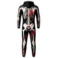 thumbnail image 6 of MEZZALL 1-Pack Adults Unisex Skeleton Print Hooded Onesie, Full Zip Halloween Skeleton Bodysuit, Matching Long Sleeve Jumpsuit, 6 of 6
