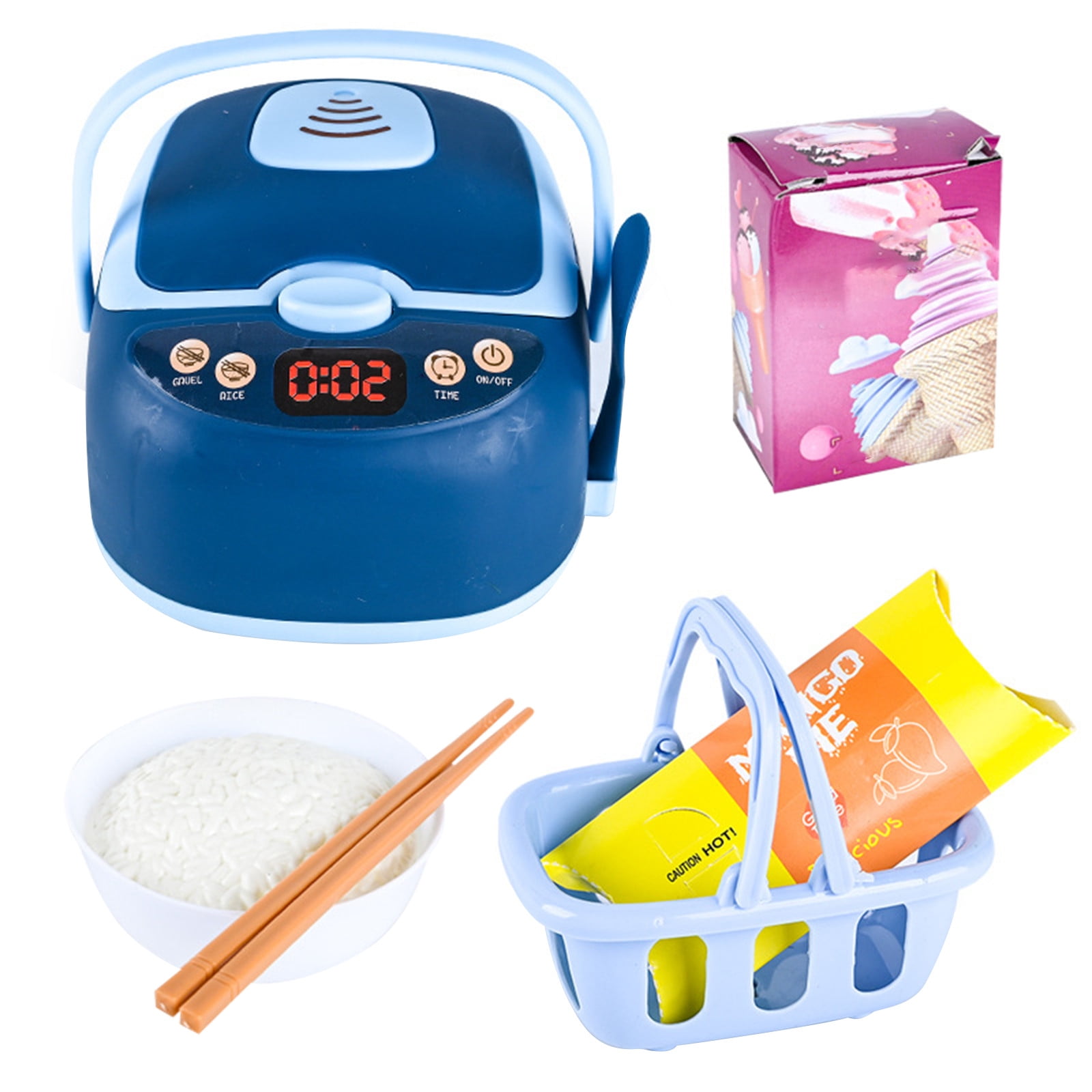 Tarmeek Kids Rice Cooker Compact Size Kitchen Playset with Food Pieces