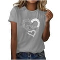 thumbnail image 5 of Yuanlook Valentines Day Short Sleeve Shirts for Women Love Heart Print T-Shirt Happy Valentine Day Tee Tops S-3XL, 5 of 5