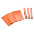 thumbnail image 1 of Equipaje Etiqueta PU Soportes 10x7cm Equipaje Etiqueta Identificador con Correas para Mochila Viaje Bolso Maleta Naranja Rojo Paquete de 3, 1 of 6