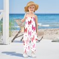 thumbnail image 5 of Girls' Jumpsuits Rompers Summer Casual Sleeveless Rompers With Pockets Spaghetti Strap Romper Red and Pink Bows 5T, 5 of 7