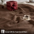 thumbnail image 5 of PHF Cotton Waffle Weave Blanket King Size for Bed, Lightweight Breathable Blanket for Couch, Home Decor Gift, Cappuccino, 104"x 90", 5 of 8