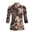 thumbnail image 3 of Uorisanigo Camo Forest Womens Long Sleeve Golf Polo Shirts Size S Comfortable Moisture Wicking Casual Tennis Activewear Fashionable Soft 3/4 Roll Sleeve Athletic Tops with Zipper, 3 of 7