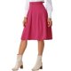 thumbnail image 4 of Faldas de oficina para mujeres Inspire Chic con cintura ceñida, midi, en línea A y plisadas, talla S, fucsia, 4 of 6