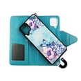 thumbnail image 3 of Case For Samsung Galaxy A12 5G Detachable Magnetic Wallet Pu Leather Cover Flap Closure Snap-on Book Style Cases Cash Pocket with Card Slots Holder Wrist Strap 2 in 1 Folio Flower on Blue, 3 of 3