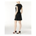 thumbnail image 2 of KENSIE Womens Black Cap Sleeve Queen Anne Neckline Above The Knee Cocktail Dress M, 2 of 4