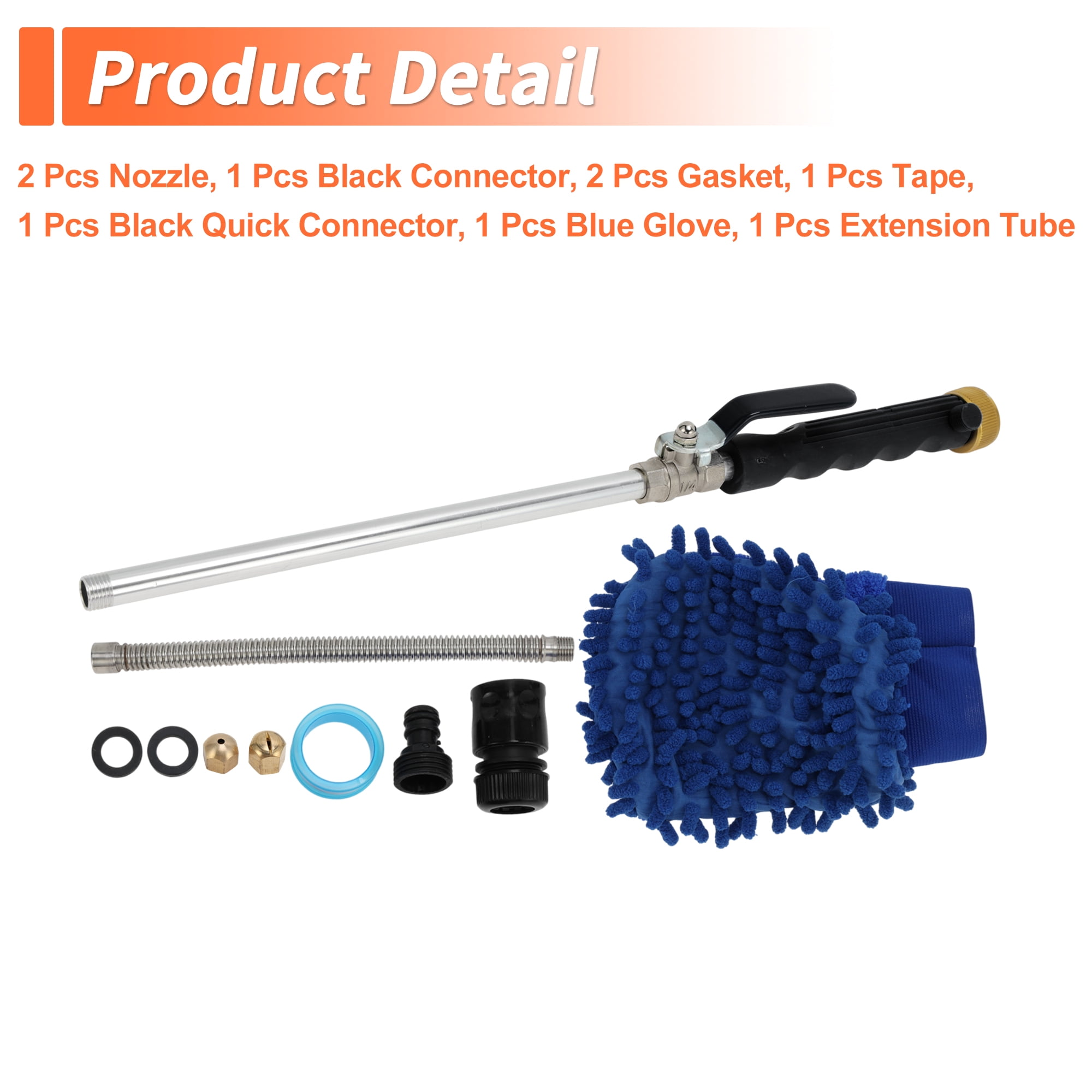 Unique Bargains Heavy Duty Water Hose Nozzle High Pressure Car Garden Hose Nozzle Adjustable Hand Sprayer for Gardening Vehicle Outdoor Washer Aluminum Alloy Copper TPR Black 1 Pcs