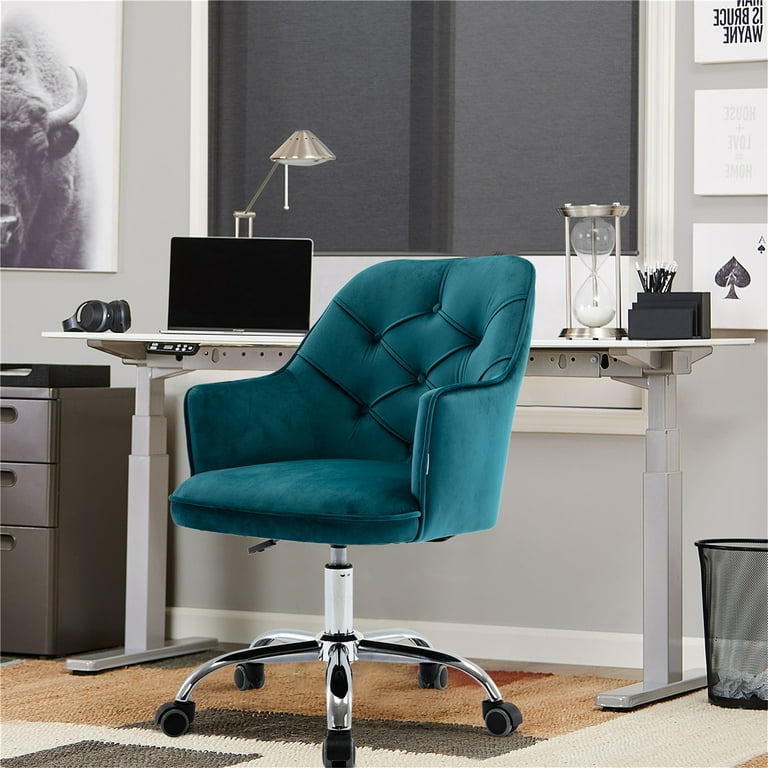 Teal desk sale chair with arms