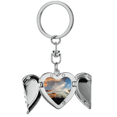 thumbnail image 1 of City Dusk Clouds Orange Sky Heart Angel Wing Key Chain Holder, 1 of 3