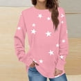 thumbnail image 2 of Abomasnow Women's Plus Size Sweatshirts Casual Long Sleeve Crew Neck Hoodies Cute Star Print Pullover Tops L-5XL, 2 of 5