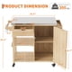 thumbnail image 2 of QinaQin Carrito de cocina exterior de madera con cubierta de acero inoxidable, gabinete, cajón, repisas abiertas y ruedas con seguro para asador o prep, 2 of 9