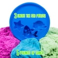 thumbnail image 2 of SLIMYSAND Bucket, 5 Pounds of SlimySand in 3 Colors (Blue, Green and Purple), 3 Molds, Reusable Bucket for Storage. Super Stretchy & Moldable Cloud Slime! Blue, Green, Purple 5lb, 2 of 6