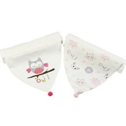 Insular 2 Pack Baby Bib Wipe Sweat Absorbent Cloth Cotton Triangle Soft Cartoon Bandana Drool Bibs for Home Life Travel Toddlers Kids