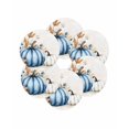 thumbnail image 7 of 13 Inch Round Placemats Set of 6, Navy Blue Pumpkin Fall Non Slip Heat Insulation PP Table Mats, Thanksgiving Watercolor Botanical Washable Place Mats for Kitchen Dining Party Table Decor, 7 of 7