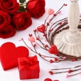 thumbnail image 2 of Decoración de la Pieza Del Centro de la Mesa de Comedor, Corazón Rojo Y Rosa Mini Corona 32cm para el Portavelas O la Pared Colgante, Decoración de la Mesa de Fiesta, 2 of 6