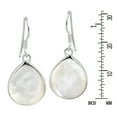 thumbnail image 3 of AeraVida Wide Teardrops White Mother of Pearl Shell Sterling Silver Fishhook Dangle Earrings, 3 of 5