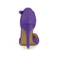 thumbnail image 2 of BLISSFUL STEP Chaussures pour Femmes Bout Rond Talon Aiguille Sandales à Bride en T Violet 8, 2 of 7